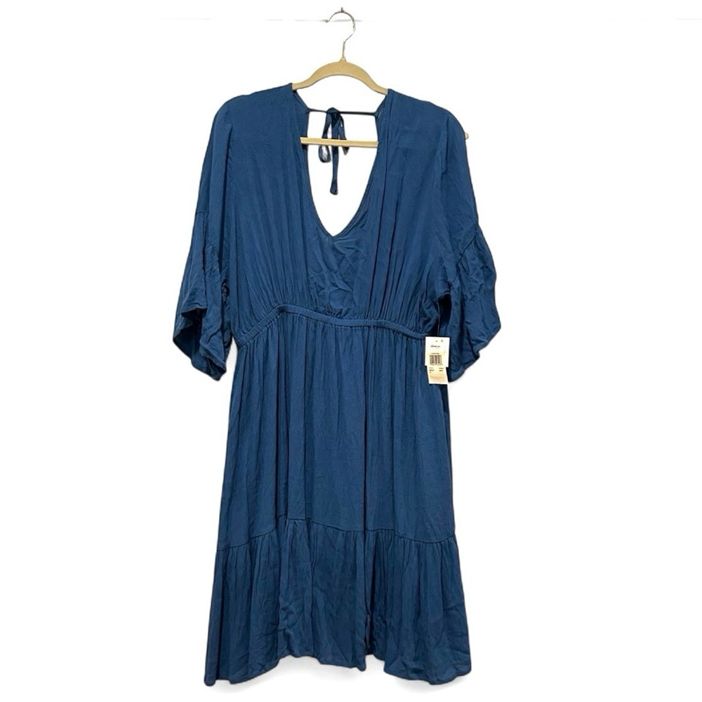 Raisins Tavarua Cover Up Navy Plus Size 2X V-Neck Tiered Mini Dress NWT MSRP $80 - Picture 4 of 8